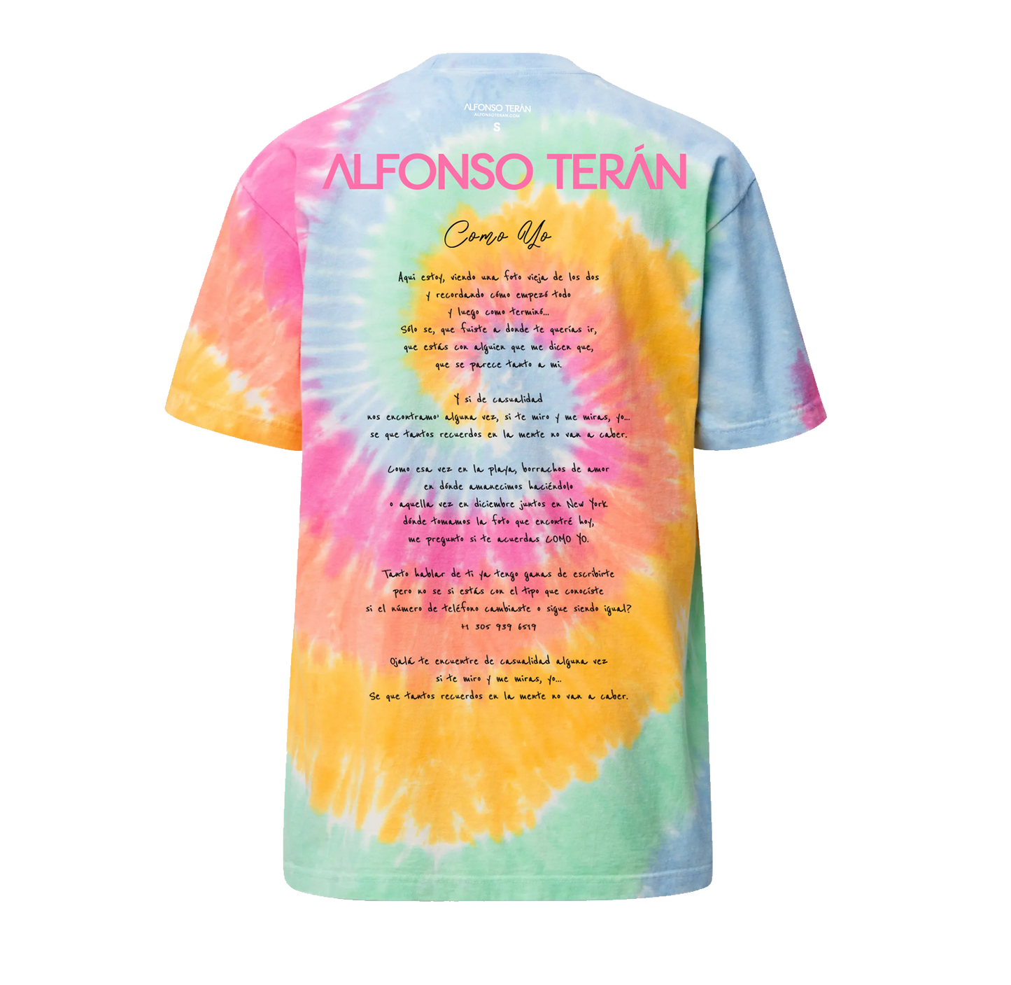 Como Yo - Tie Dye T-Shirt - Back Lyrics (Limited Edition)